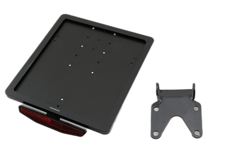 CNC License Plate Holder with Universal Mount Type 1, black anodized