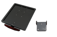 CNC Kennzeichen Halteplatte mit Uni- Halter Typ 3, schwarz eloxiert