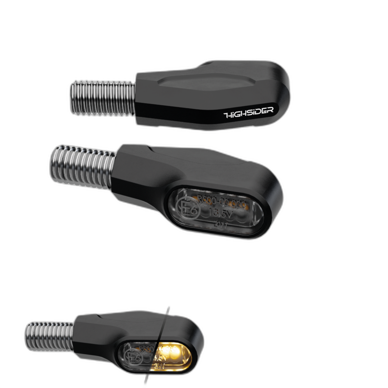 Ventura-X LED Turn Signals, Black, Tinted Glass Gray