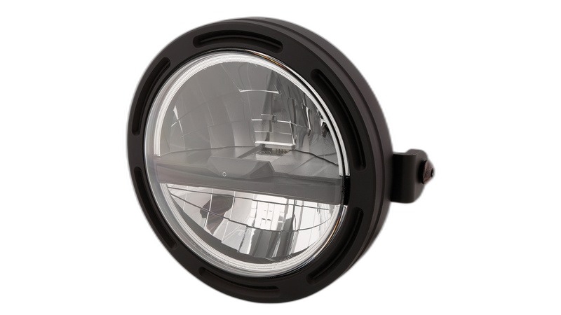 for 5 3/4 inch LED headlight FRAME-R2 TYPE 5, black, side mounted