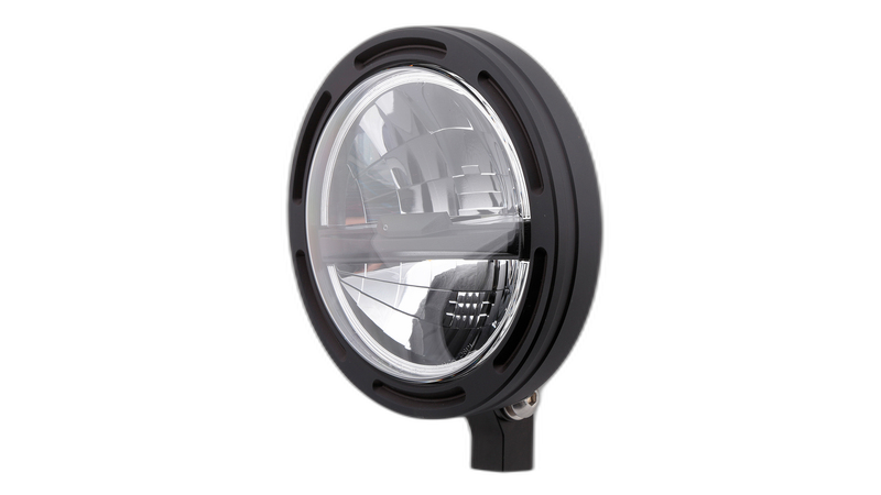 per 5 3/4 inch LED headlight FRAME-R2 TYPE 5, black, bottom mount