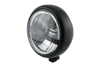 for 5 3/4 inch LED Headlight PECOS TYPE 5, matt black, black lens, bottom mount