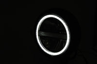 pro 5 3/4 Zoll LED-Scheinwerfer PECOS TYPE 6, mattschwarz, mit TFL, Befestigung unten