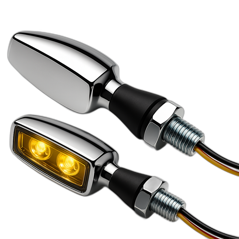 pro Blaze LED Turn Signal Housing Chrome / Lens Clear, Front & Rear