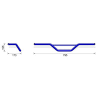 per steel handlebar Cross MX2, chrome