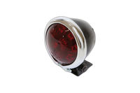 smart LED-Rücklicht BATES STYLE, schwarzes Gehäuse m. Chromrahmen, rotes Glas