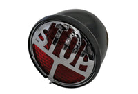 smart LED rear light STOP, red glass, black metal housing