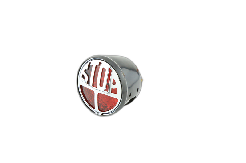 smart LED rear light STOP, red glass, black metal housing