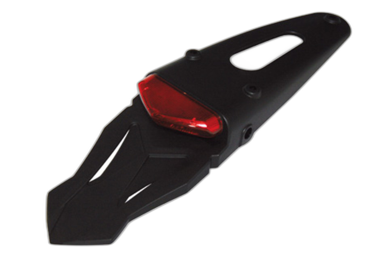smart LED-Rücklicht, rotes Glas, mit universal Heckplastik in schwarz