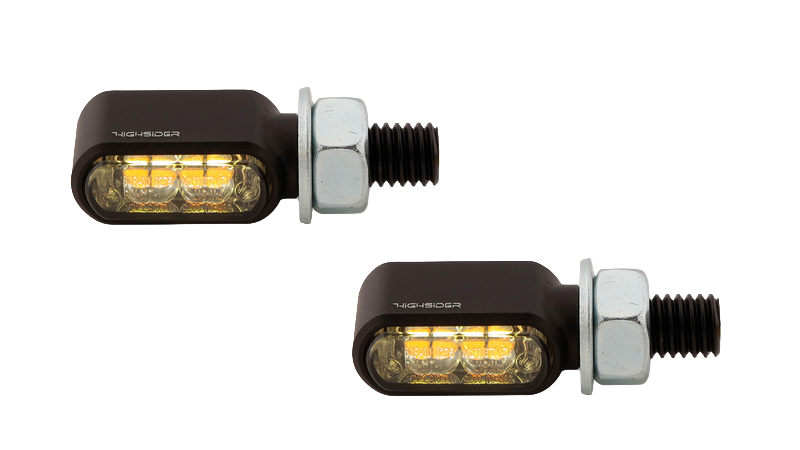 pro Little Bronx LED Blinker/Positionslicht Schwarz/Getönt 2in1, CNC, E-Geprüft