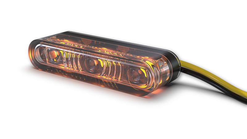 HIGHSIDER pro Star-MX1 Pro LED Indicator Gehäuse Schwarz / Linse Rauchgrau (Paar), Vorn & Hinten