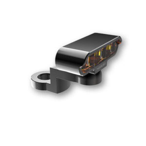 HIGHSIDER Pro Typ 2 LED Blinker Gehäuse Schwarz / Linse Rauchgrau (Paar), Vorn