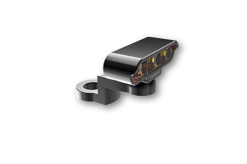 HIGHSIDER Pro Typ 2 LED Blinker Gehäuse Schwarz / Linse Rauchgrau (Paar), Vorn