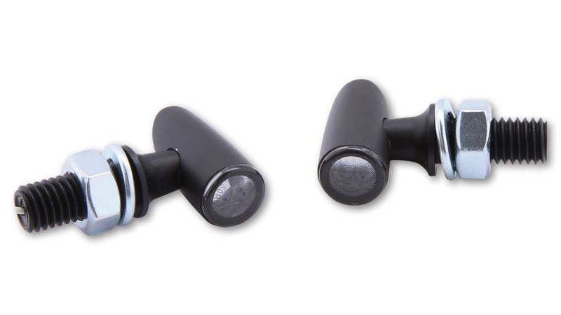 HIGHSIDER Pro Proton One LED Blinker Gehäuse Schwarz / Linse Rauchgrau (Paar), Vorn & Hinten