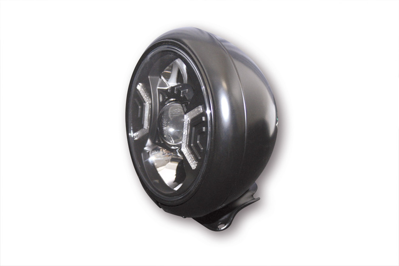 HIGHSIDER pro 7 Zoll Scheinwerfer HD-Style Typ 2 LED Schwarz E-Geprüft (1Stck)