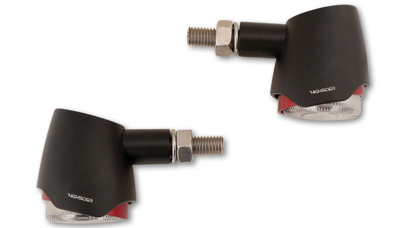 HIGHSIDER pro Akron-X LED Mini Indicator Gehäuse Schwarz / Linse Rauchgrau (Paar), Vorn & Hinten – Bild 3