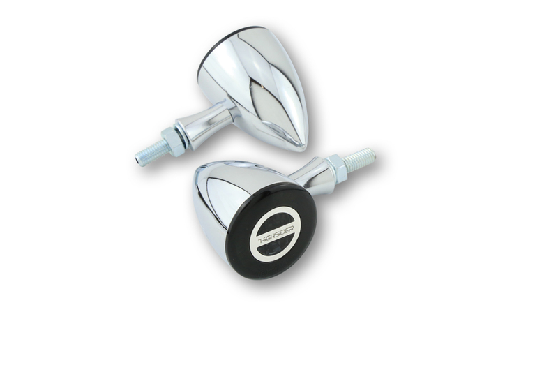 HIGHSIDER pro Rocket Bullet LED Indicator Gehäuse Chrom / Linse Rauchgrau (Paar), Vorn & Hinten – Bild 3