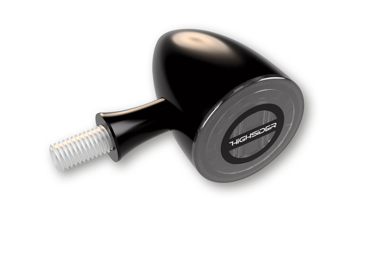 HIGHSIDER pro Rocket Bullet LED Rück-, Bremslicht, Blinker Chrom/Getönt 3in1, E-Geprüft (Paar)