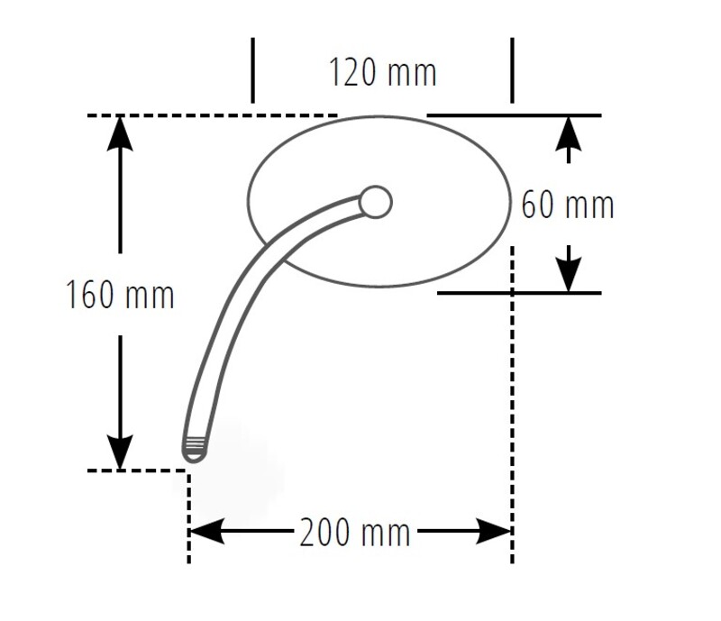 HIGHSIDER smart Lenkerspiegel Agila Chrom Oval, Rechts, Nicht E-Geprüft (1Stck.) – Bild 4