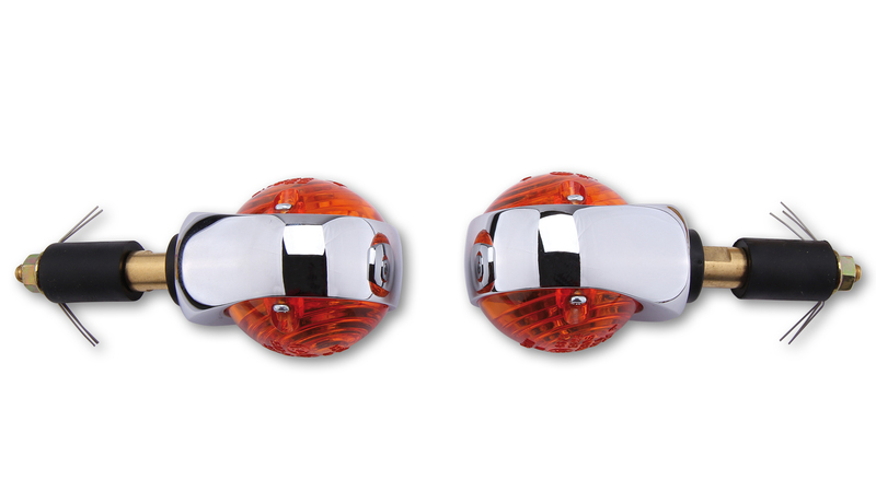 HIGHSIDER Smart Ochsenauge Glühlampen Lenkerendenblinker Gehäuse Chrom / Linse Orange (Paar), Vorn & Hinten – Bild 5