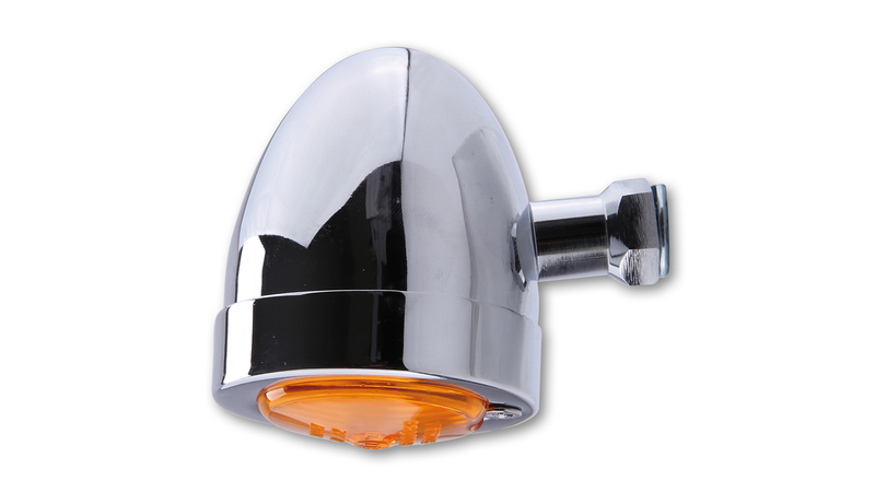 HIGHSIDER Smart Bullet Flat Glühlampen Blinker Gehäuse Chrom / Linse Orange (Stück), Vorn & Hinten – Bild 4