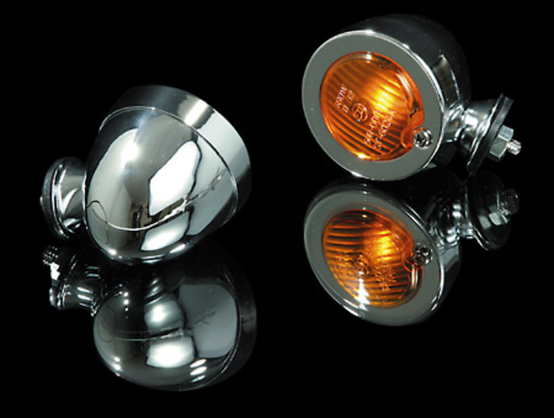 HIGHSIDER Smart Bullet Flat Glühlampen Blinker Gehäuse Chrom / Linse Orange (Stück), Vorn & Hinten – Bild 6