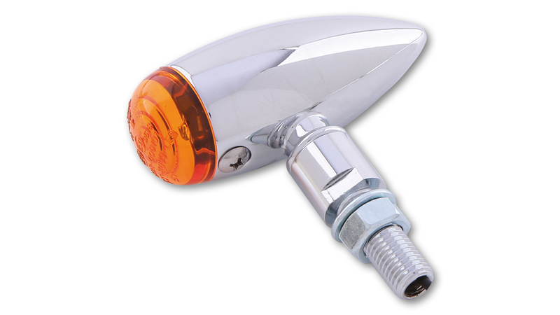 HIGHSIDER Smart Micro-Bullet Glühlampen Blinker Gehäuse Chrom / Linse Orange (Paar), Vorn & Hinten – Bild 5