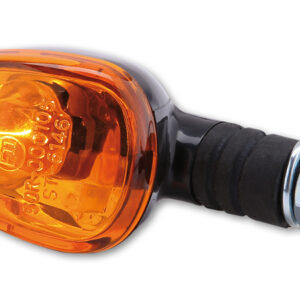 HIGHSIDER Smart Little Duke Glühlampen Mini-Blinker Gehäuse Schwarz / Linse Orange (Paar), Vorn & Hinten