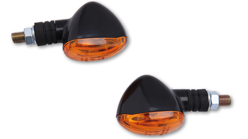 HIGHSIDER Smart Little Duke Glühlampen Mini-Blinker Gehäuse Schwarz / Linse Orange (Paar), Vorn & Hinten – Bild 5
