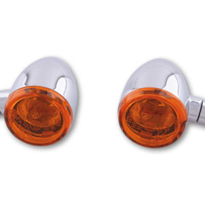 HIGHSIDER Smart Bullet Light Glühlampen Blinker Gehäuse Chrom / Linse Orange (Paar), Vorn & Hinten
