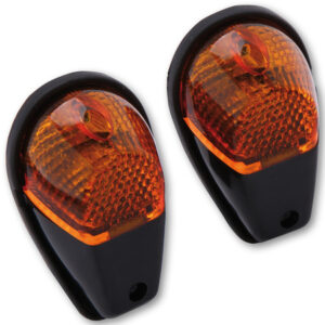 HIGHSIDER Smart Verkleidungsblinker Glühlampen Blinker Gehäuse Schwarz / Linse Orange (Paar), Vorn