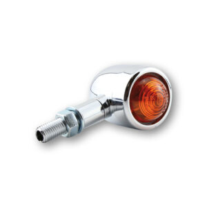 HIGHSIDER Smart Old School Typ 1 Glühlampen Blinker Gehäuse Chrom / Linse Orange (Paar), Vorn & Hinten