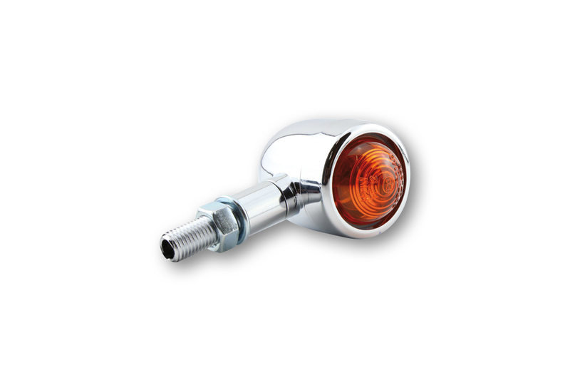 HIGHSIDER Smart Old School Typ 1 Glühlampen Blinker Gehäuse Chrom / Linse Orange (Paar), Vorn & Hinten