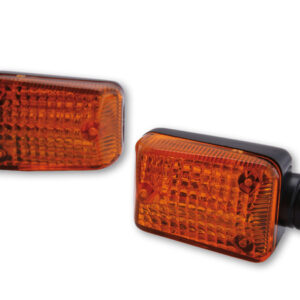 HIGHSIDER Smart Mini Glühlampen Blinker Gehäuse Schwarz / Linse Orange (Paar), Vorn & Hinten