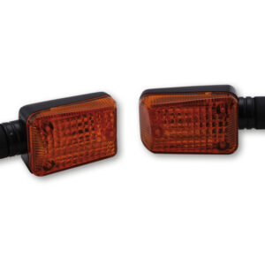HIGHSIDER Smart Mini Glühlampen Blinker Gehäuse Schwarz / Linse Orange (Paar), Vorn & Hinten