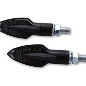 HIGHSIDER Smart Vinci LED Blinker Gehäuse Schwarz / Linse Rauchgrau (Paar), Vorn & Hinten