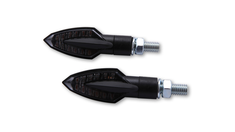 HIGHSIDER Smart Vinci LED Blinker Gehäuse Schwarz / Linse Rauchgrau (Paar), Vorn & Hinten