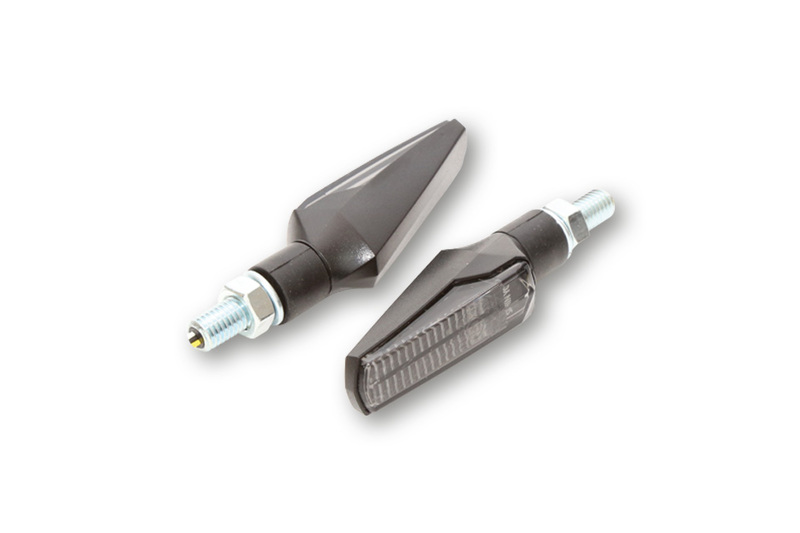 HIGHSIDER Smart Fineline LED Blinker Gehäuse Schwarz / Linse Rauchgrau (Paar), Vorn & Hinten