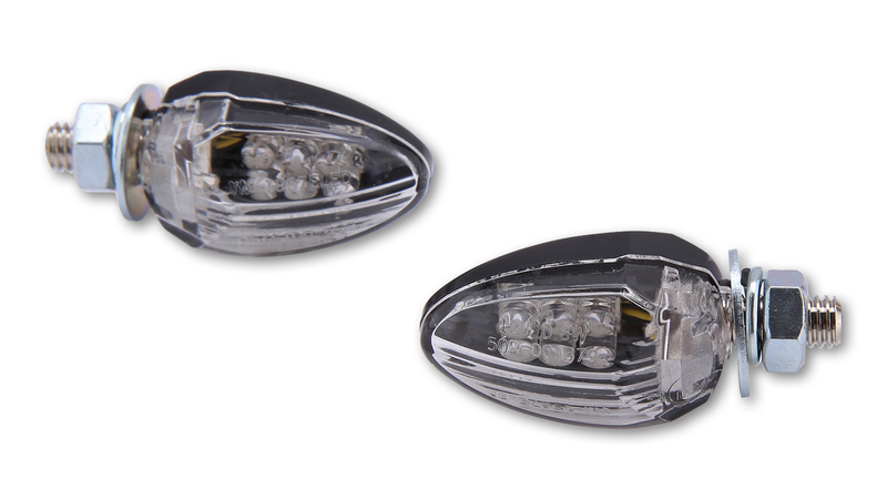 HIGHSIDER Smart Drop LED Blinker Gehäuse Schwarz / Linse Klar (Paar), Vorn & Hinten