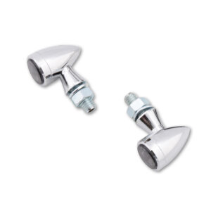 HIGHSIDER Smart Sixteen-Bullet LED Blinker Gehäuse Chrom / Linse Rauchgrau (Paar), Vorn & Hinten