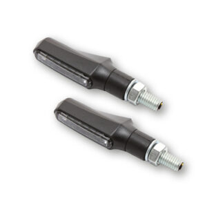 HIGHSIDER Smart Shorty-Fin LED 3in1 Blinker-Rücklicht-Kombination Gehäuse Schwarz / Linse Rauchgrau (Paar), Hinten