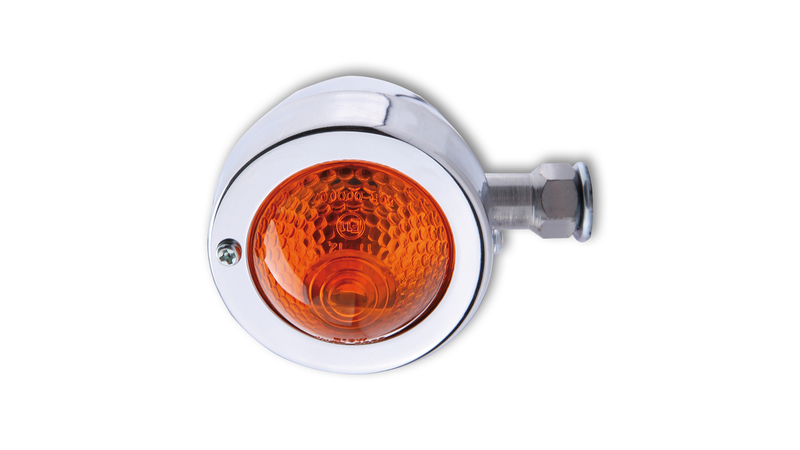 HIGHSIDER Smart Bullet Pike Glühlampen Blinker Gehäuse Chrom / Linse Orange (Stück), Vorn & Hinten