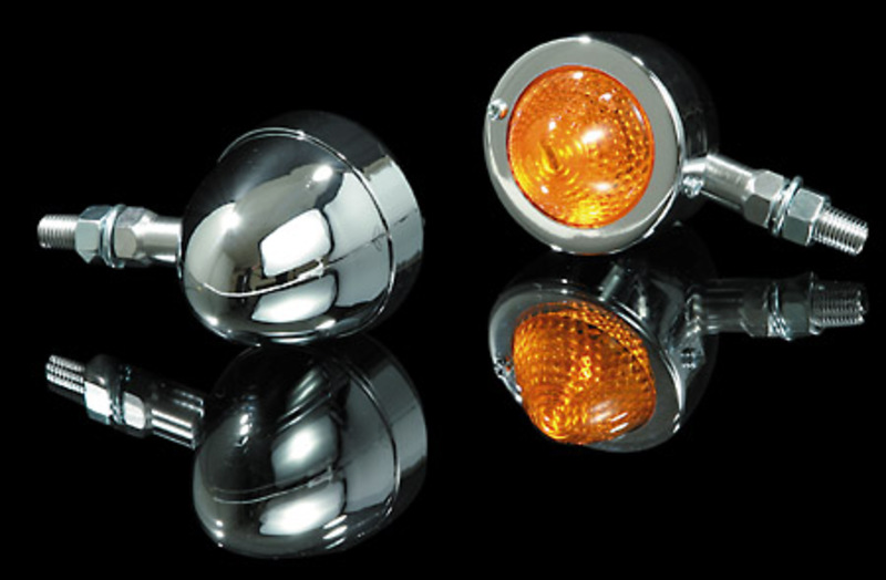 HIGHSIDER Smart Bullet Pike Glühlampen Blinker Gehäuse Chrom / Linse Orange (Stück), Vorn & Hinten – Bild 5