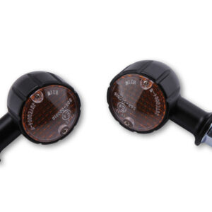 HIGHSIDER Smart Arizona Glühlampen Mini-Blinker Gehäuse Schwarz / Linse Orange (Paar), Vorn & Hinten