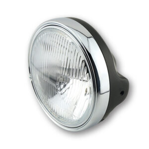 HIGHSIDER smart 7 Zoll LTD Scheinwerfer Schwarz H4-Einsatz Mit Geprägtem Glas, E-Geprüft (1Stck)