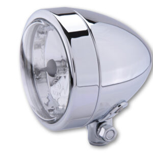 HIGHSIDER smart Scheinwerfer Bullet H4 Chrom Fernlicht, Untere Befestigung, E-Geprüft (1Stck)
