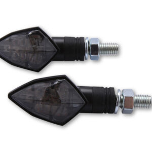 HIGHSIDER Smart Rock LED Blinker Gehäuse Schwarz / Linse Rauchgrau (Paar), Vorn & Hinten