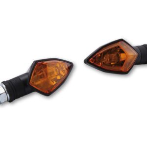 HIGHSIDER Smart Rock Glühlampen Mini-Blinker Gehäuse Schwarz / Linse Orange (Paar), Vorn & Hinten