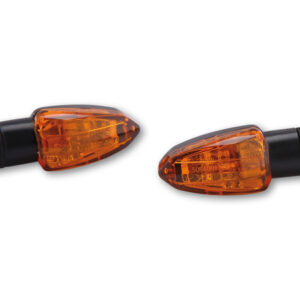 HIGHSIDER Smart Lizzard Glühlampen Blinker Gehäuse Schwarz / Linse Orange (Paar), Vorn & Hinten