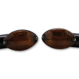 HIGHSIDER Smart Cateye Glühlampen Mini-Blinker Gehäuse Schwarz / Linse Rauchgrau (Paar), Vorn & Hinten